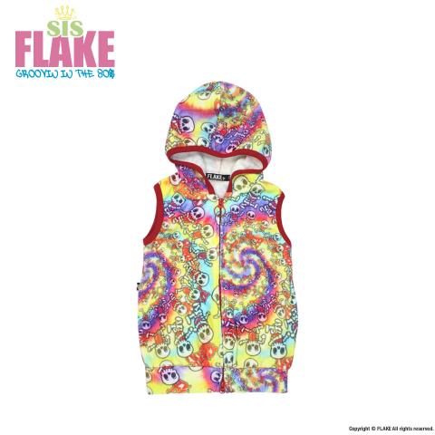 MAD SKULL TIE-DYE LONG PARKA