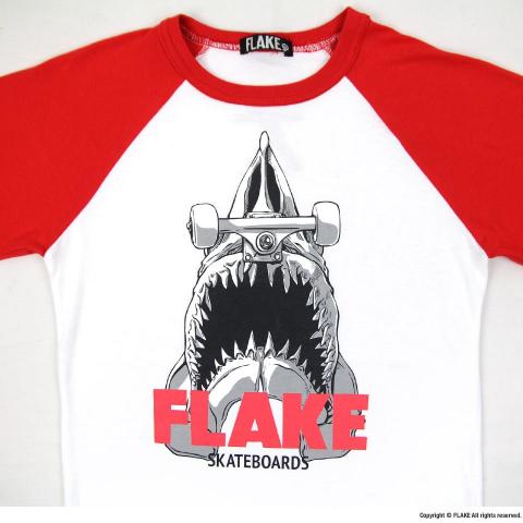 FLAKE ROAD SHARK RAGLAN T-SHIRTS