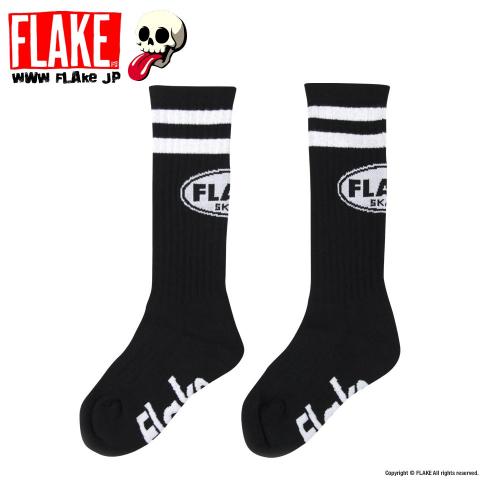 FLAKE OVAL LOGO SKATE SOCKS BLACK