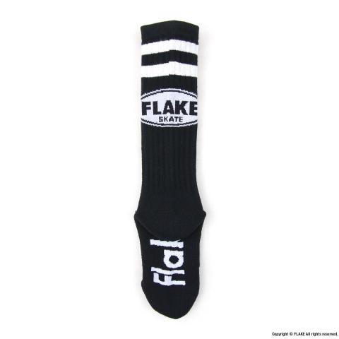 FLAKE OVAL LOGO SKATE SOCKS BLACK