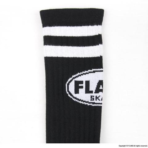 FLAKE OVAL LOGO SKATE SOCKS BLACK