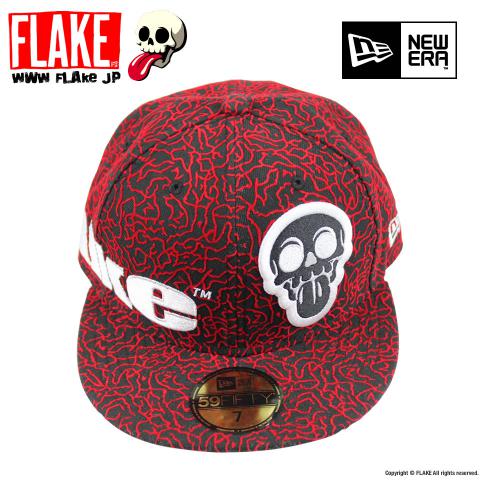 FLAKE × NEW ERA 59FIFTY Black Red Elephant Print