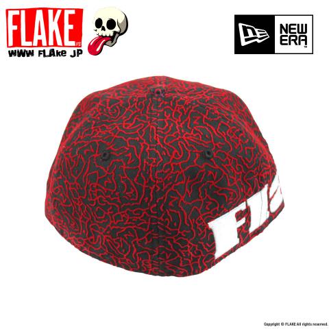 FLAKE × NEW ERA 59FIFTY Black Red Elephant Print