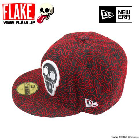 FLAKE × NEW ERA 59FIFTY Black Red Elephant Print