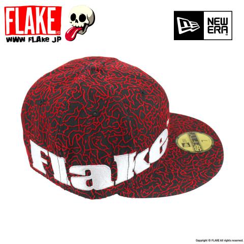 FLAKE × NEW ERA 59FIFTY Black Red Elephant Print