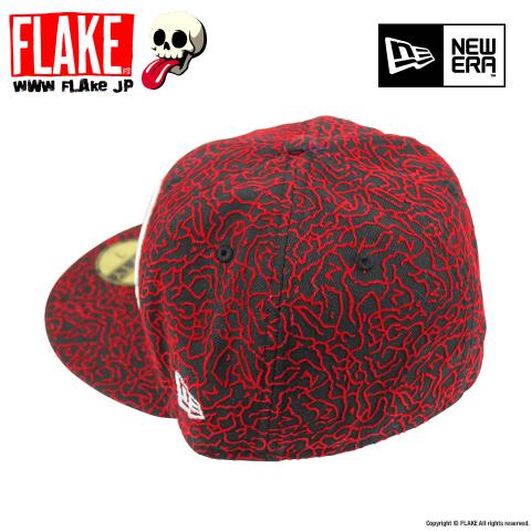 FLAKE × NEW ERA 59FIFTY Black Red Elephant Print