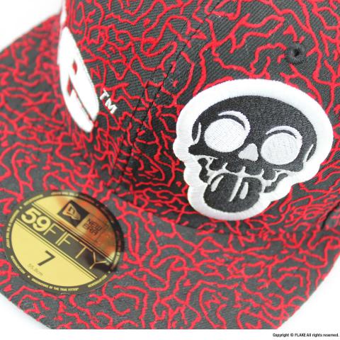 FLAKE × NEW ERA 59FIFTY Black Red Elephant Print
