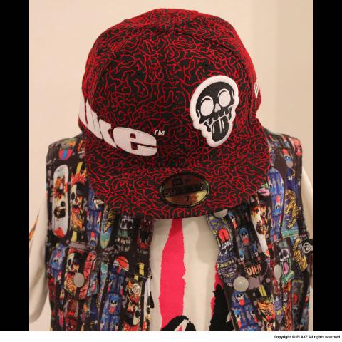 FLAKE × NEW ERA 59FIFTY Black Red Elephant Print